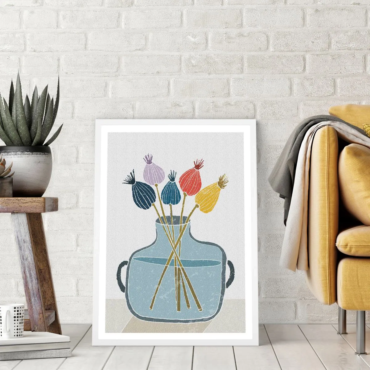 Pôster em moldura branca - Como semeou a papoula - 40x50 cm