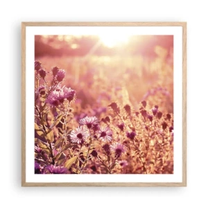 Pôster com moldura de carvalho claro - Antes do verão acabar - 60x60 cm