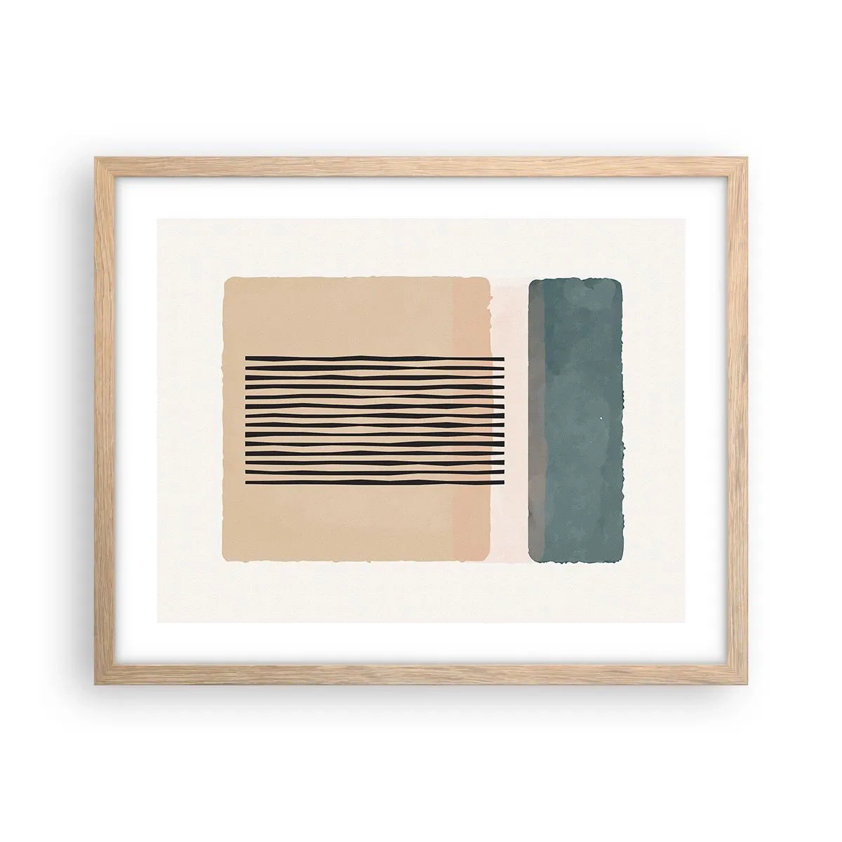 Pôster com moldura de carvalho claro - Está tudo bem - 50x40 cm