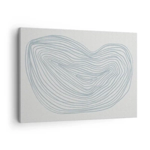 Quadro em tela - Motivo de onda abstrata em azul delicado - 70x50cm - Deixe cair o sorriso - Decoração de parede moderna para a sala de estar e quarto ARTTOR