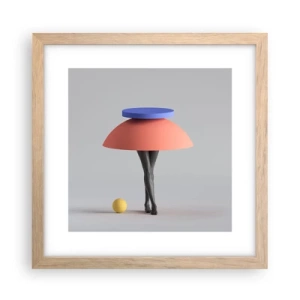 Pôster com moldura de carvalho claro - Composição surrealista - 30x30 cm