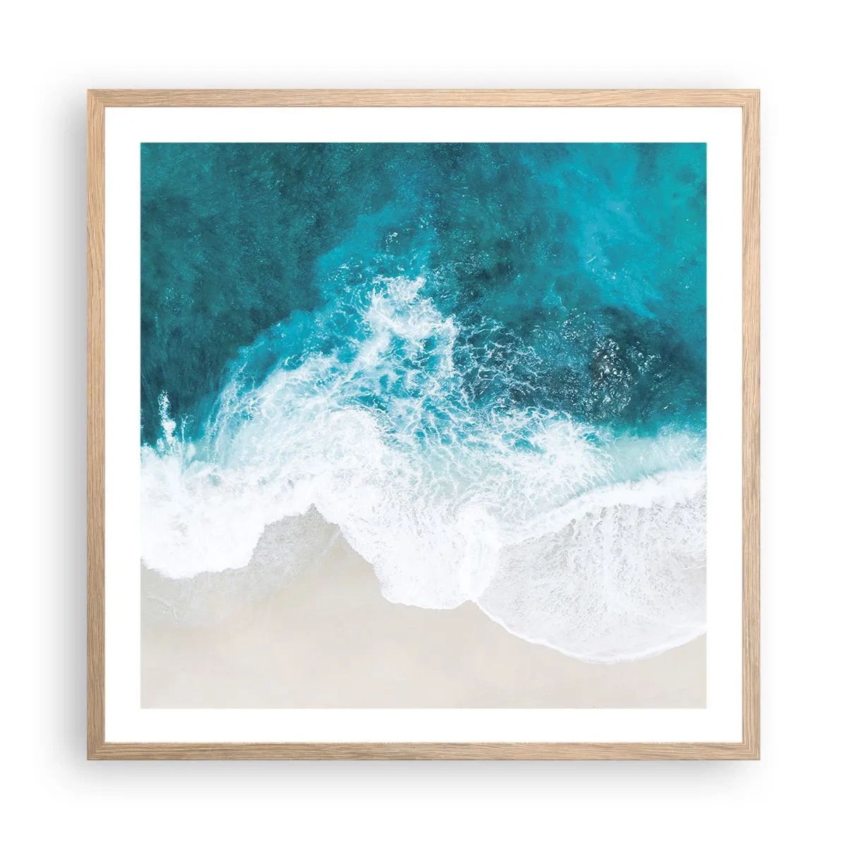 Pôster com moldura de carvalho claro - Carícia natural - 60x60 cm