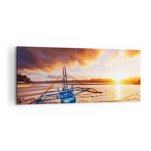Quadro em tela - Esticar-se na areia após um longo dia - 120x50 cm