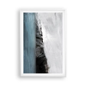 Pôster em moldura branca - Água – terra: choque dos elementos - 61x91 cm