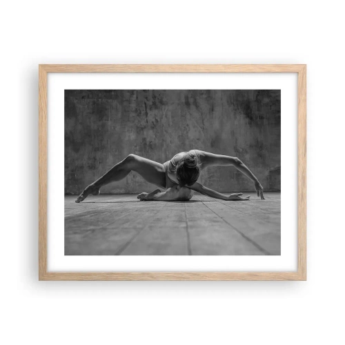 Pôster com moldura de carvalho claro - Simetria encontrada - 50x40 cm