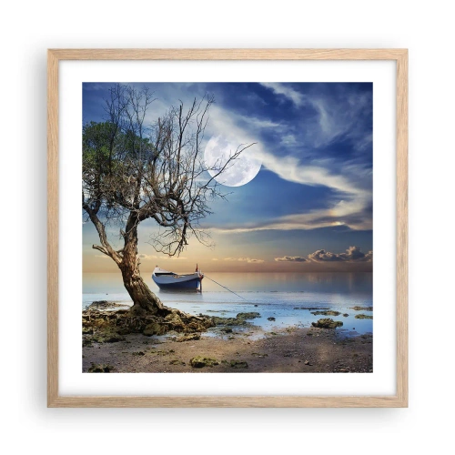 Pôster com moldura de carvalho claro - É este o fim ou o começo? - 50x50 cm