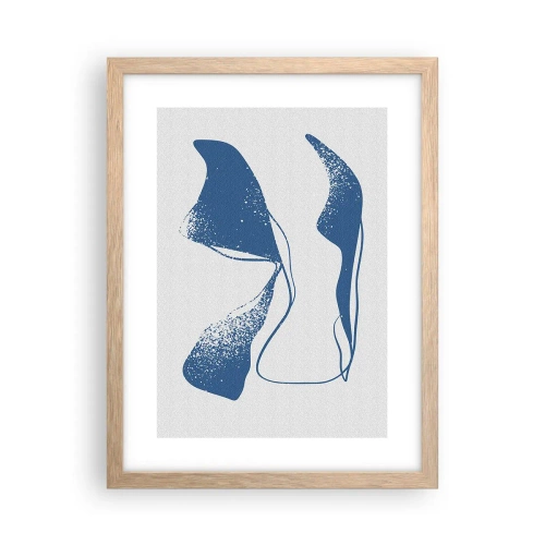 Pôster com moldura de carvalho claro - Abstração alada - 30x40 cm