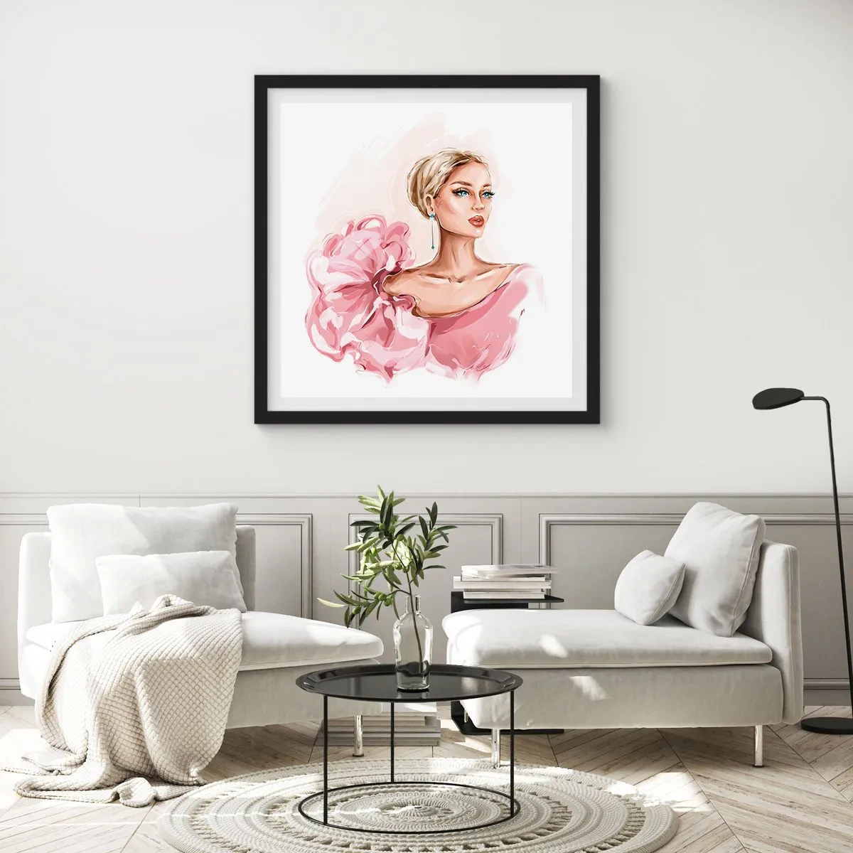 Pôster com moldura preta - Parece pintada... - 60x60 cm