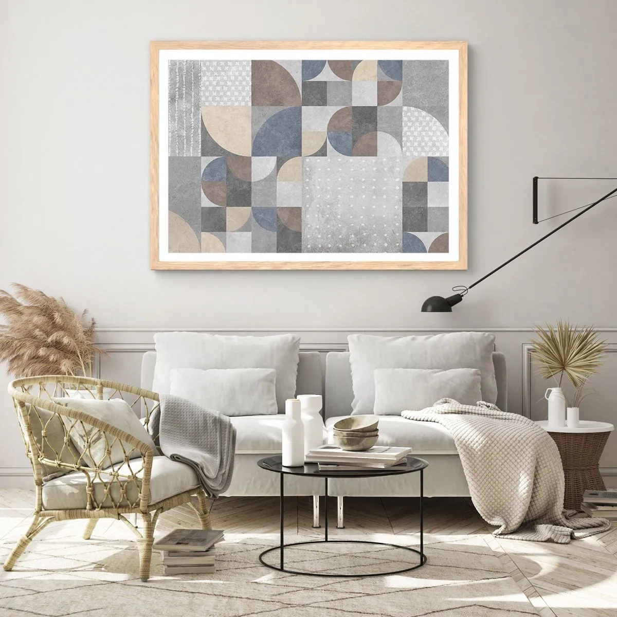 Pôster com moldura de carvalho claro - Fantasia cerâmica - 91x61 cm