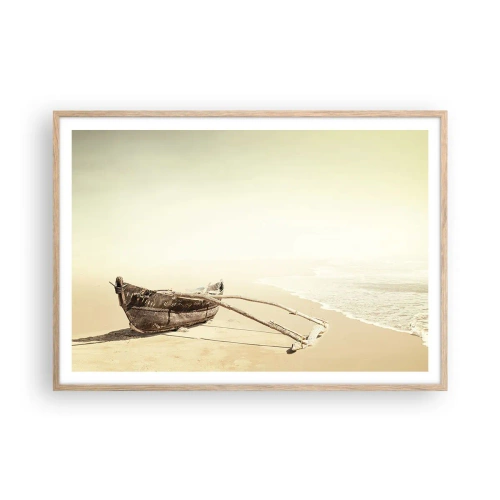 Pôster com moldura de carvalho claro - Memória dos mares do sul - 100x70 cm