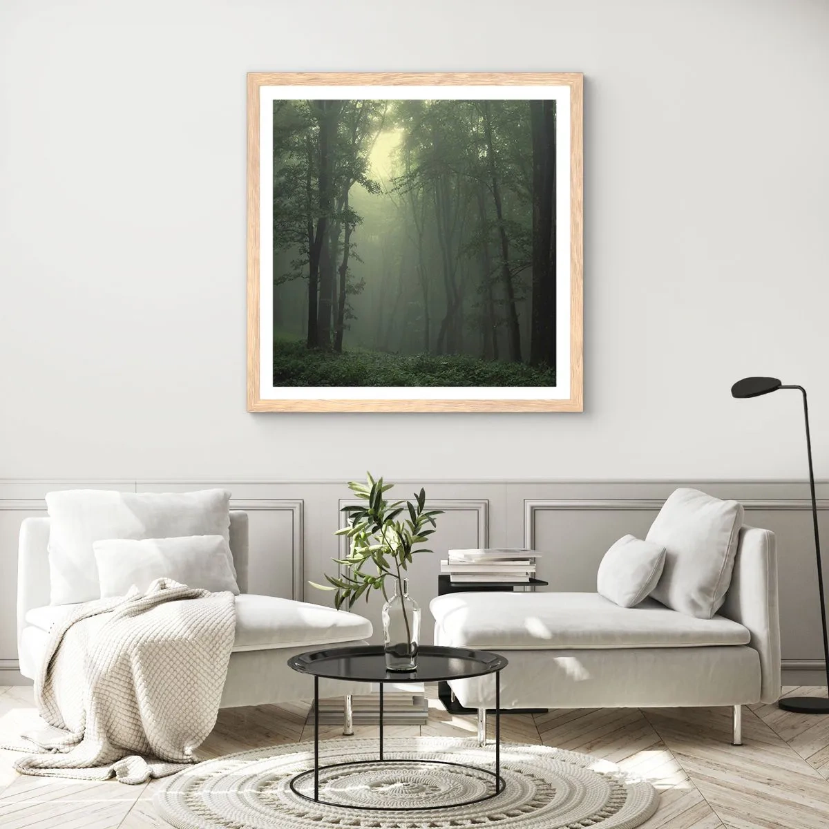 Pôster com moldura de carvalho claro - Antes de acordar - 50x50 cm