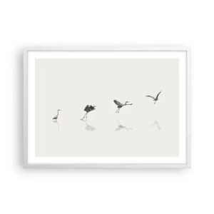 Pôster em moldura branca - Quatro passos simples - 70x50 cm