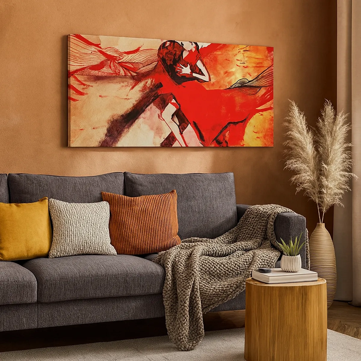 Quadro em tela - O ritmo roxo da paixão - 30x30 cm