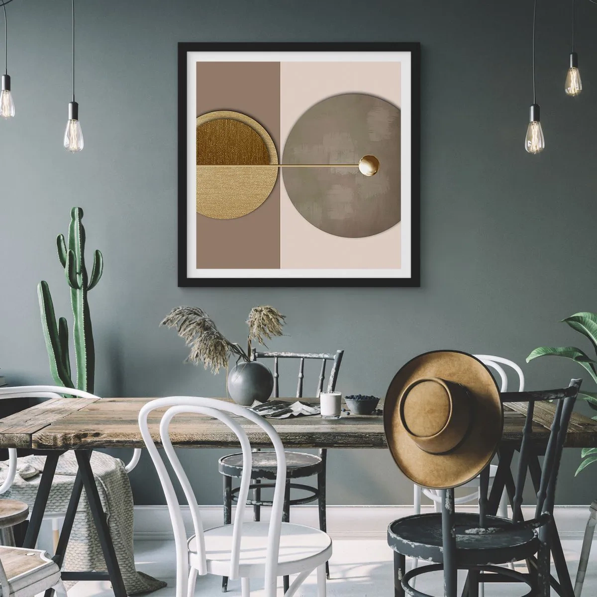 Pôster com moldura preta - Equilíbrio perfeito - 60x60 cm