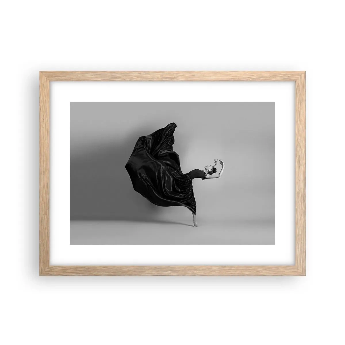 Pôster com moldura de carvalho claro - Com as asas da música - 40x30 cm