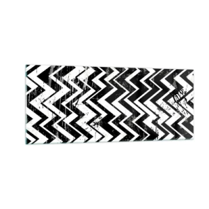 Quadro em vidro - Zig-branco, zag-preto - 100x40 cm