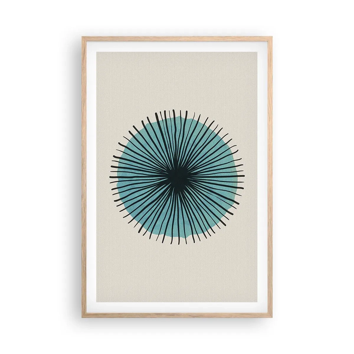 Pôster com moldura de carvalho claro - Radiante sobre o azul - 61x91 cm