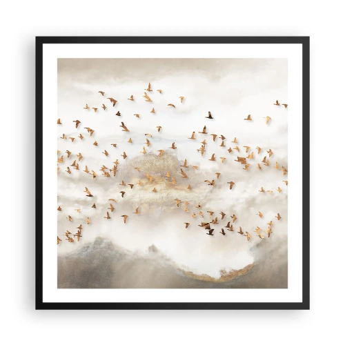 Pôster com moldura preta - Está na hora… - 60x60 cm