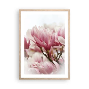Pôster com moldura de carvalho claro - Flores da primavera - 50x70 cm
