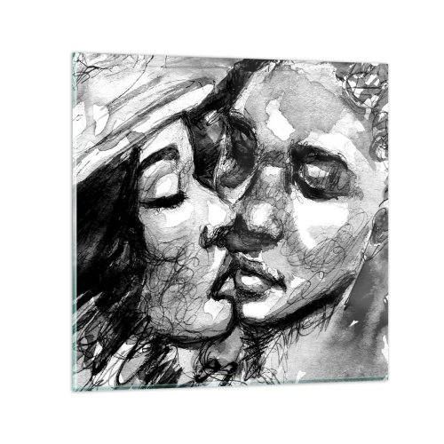 Quadro em vidro - Um momento de ternura - 60x60 cm