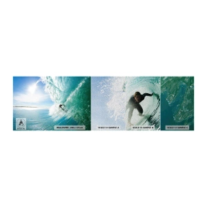 Amostra de papel de parede Premium Sand - Na crista da onda - Paisagem, oceano, Surfista - 100x30 cm