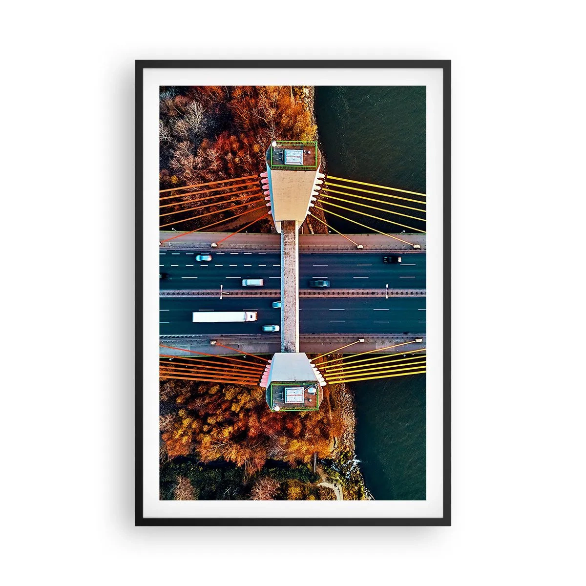 Pôster com moldura preta - Além das águas, além das florestas - 61x91 cm