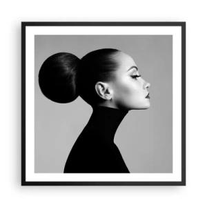 Pôster com moldura preta - Nefertiti moderna - 60x60 cm