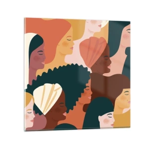 Quadro em vidro - Apenas feminilidade - 70x70 cm