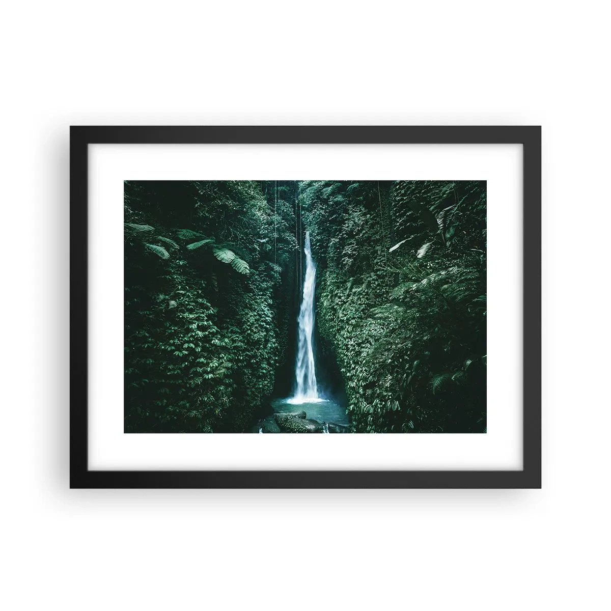 Pôster com moldura preta - Primavera tropical - 40x30 cm