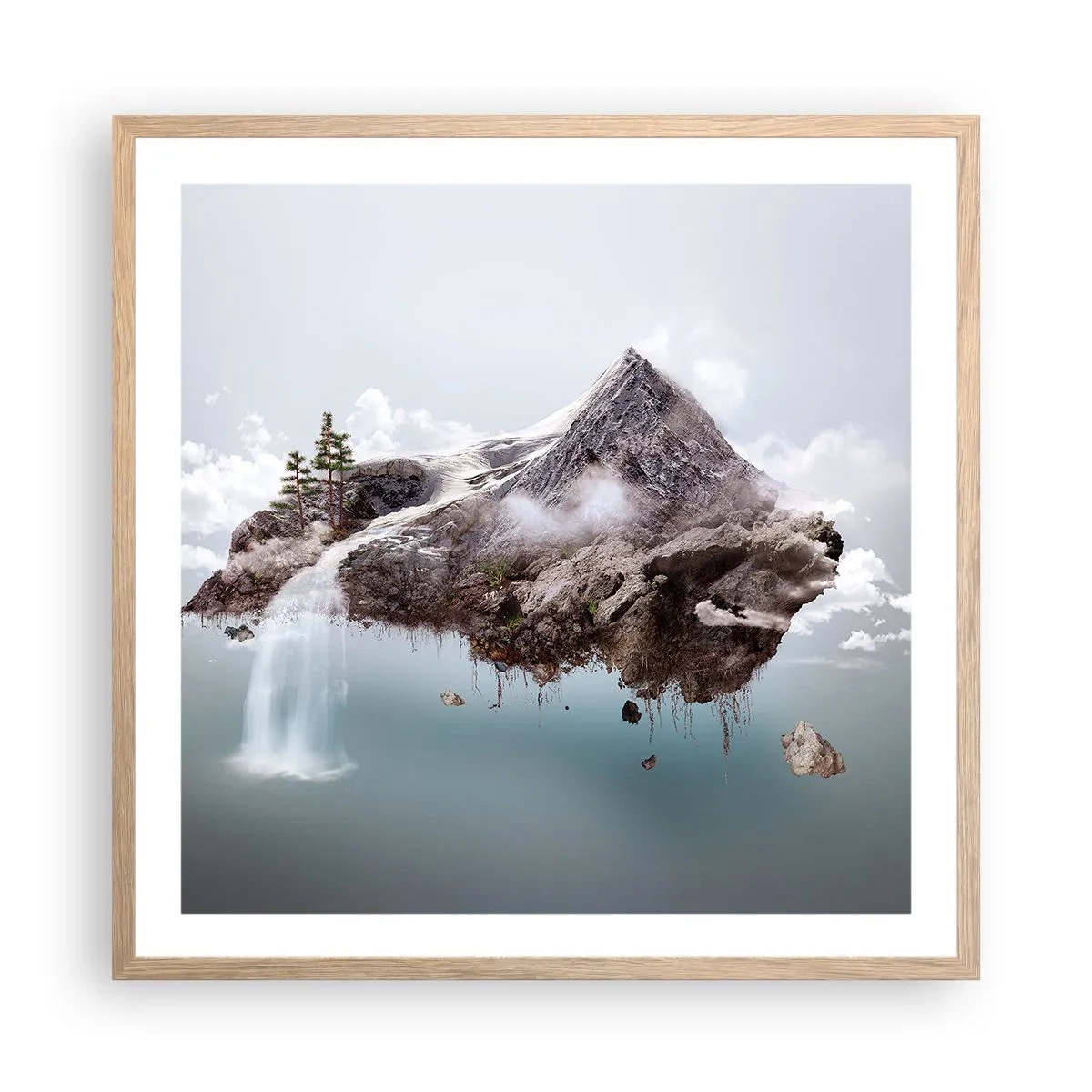 Pôster com moldura de carvalho claro - Pelos olhos de um surrealista - 60x60 cm