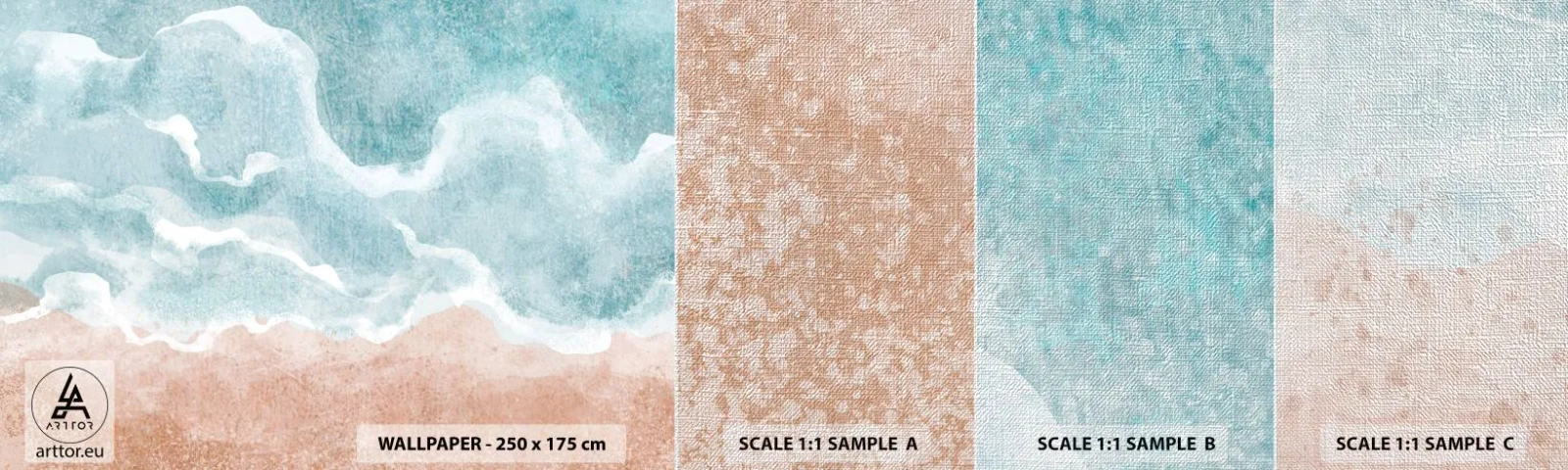 Amostra de papel de parede Premium Canvas - Abstração de nuvem - Praia, Paisagem, Mar - 100x30 cm