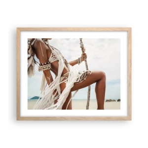 Pôster com moldura de carvalho claro - Sacerdotisa do Sol - 50x40 cm