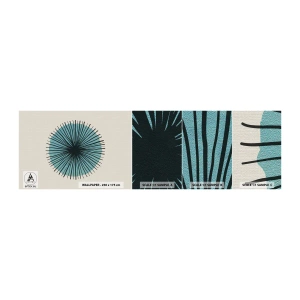 Amostra de papel de parede autocolante Deluxe Sticker - Radiante sobre o azul - Abstração, Pedaço, Arte Moderna - 100x30 cm