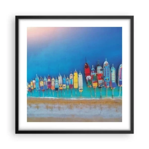 Pôster com moldura preta - Vista panorâmica - 50x50 cm