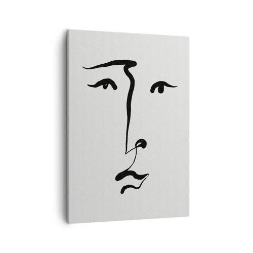 Quadro em tela - Retrato com uma linha - 50x70 cm