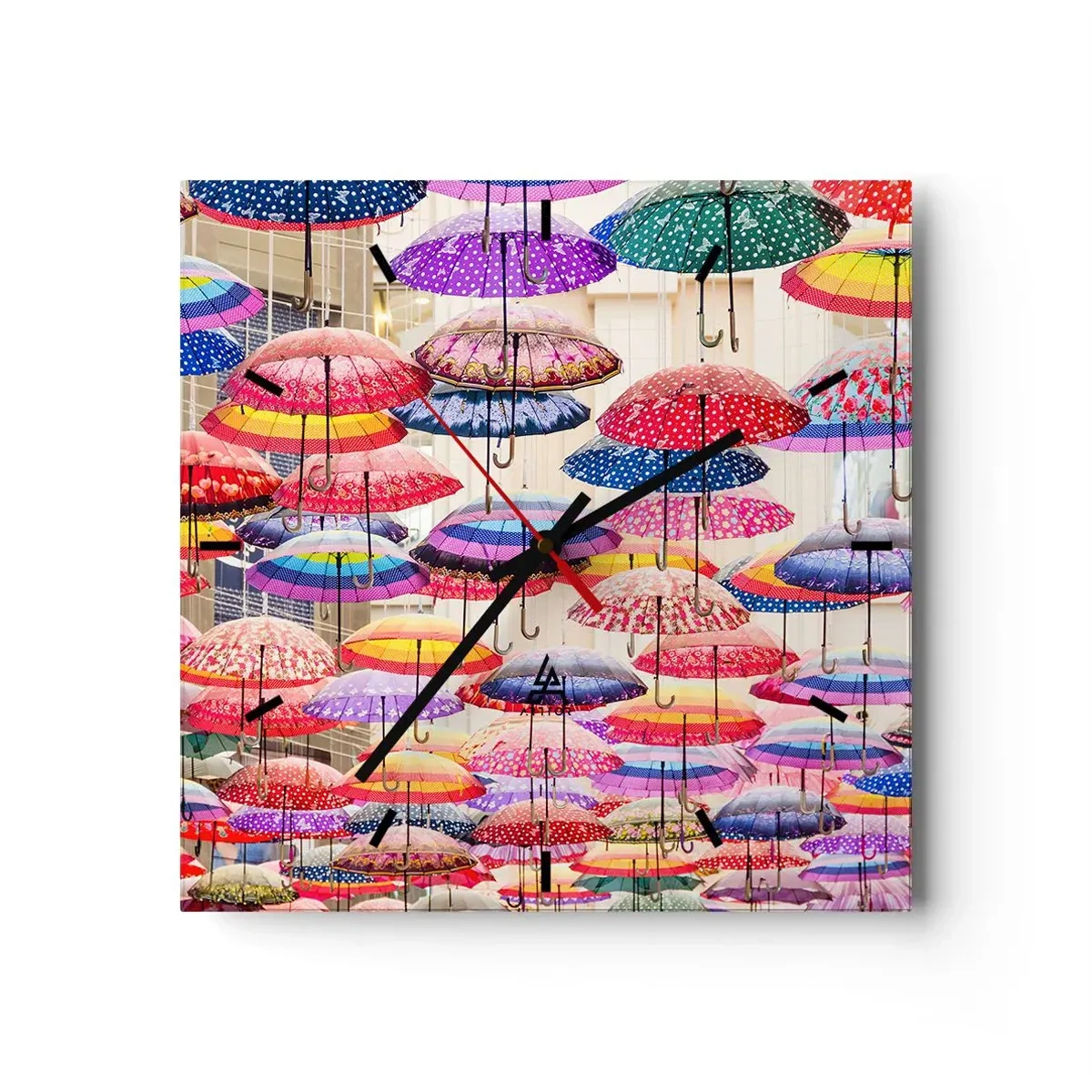 Relógio de parede - Relógio em vidro - Prado urbano - 30x30 cm