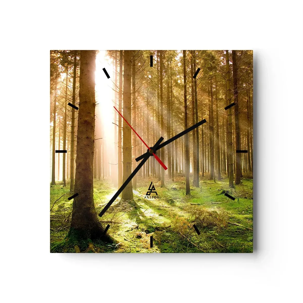 Relógio de parede - Relógio em vidro - Os elfos estão prestes a aparecer - 40x40 cm