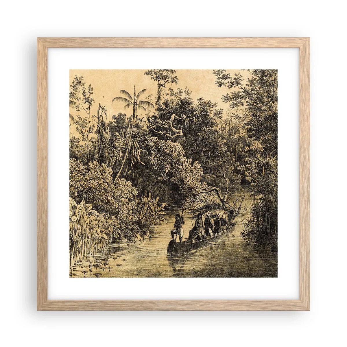 Pôster com moldura de carvalho claro - Viagem à fonte - 40x40 cm