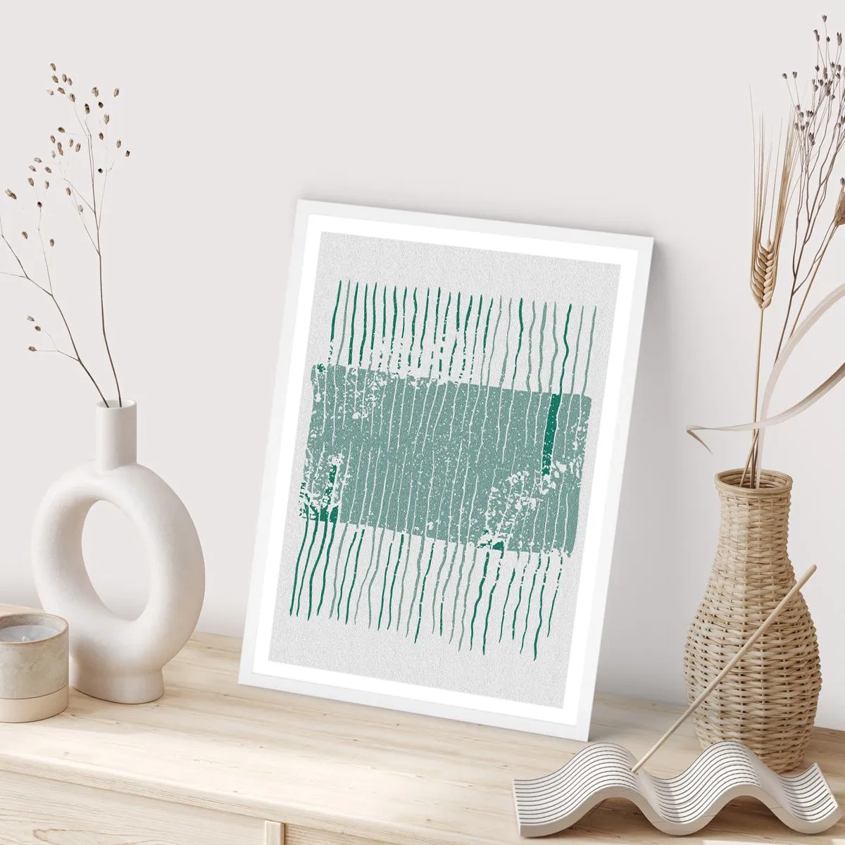 Pôster em moldura branca - Abstração marinha - 30x40 cm