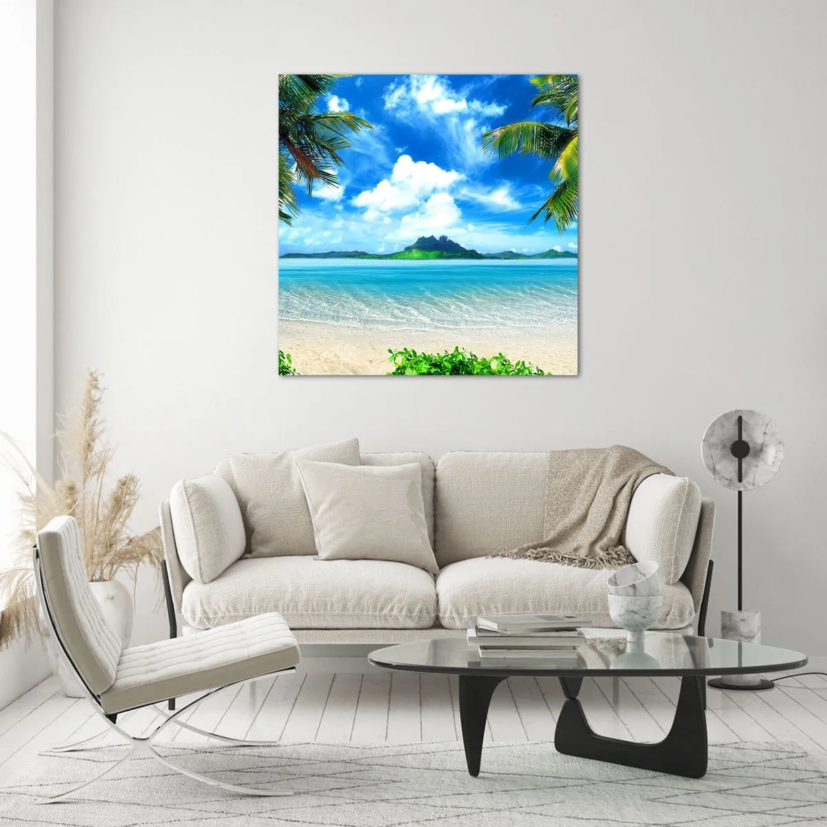 Quadro em vidro - O azul dos trópicos - 40x40 cm