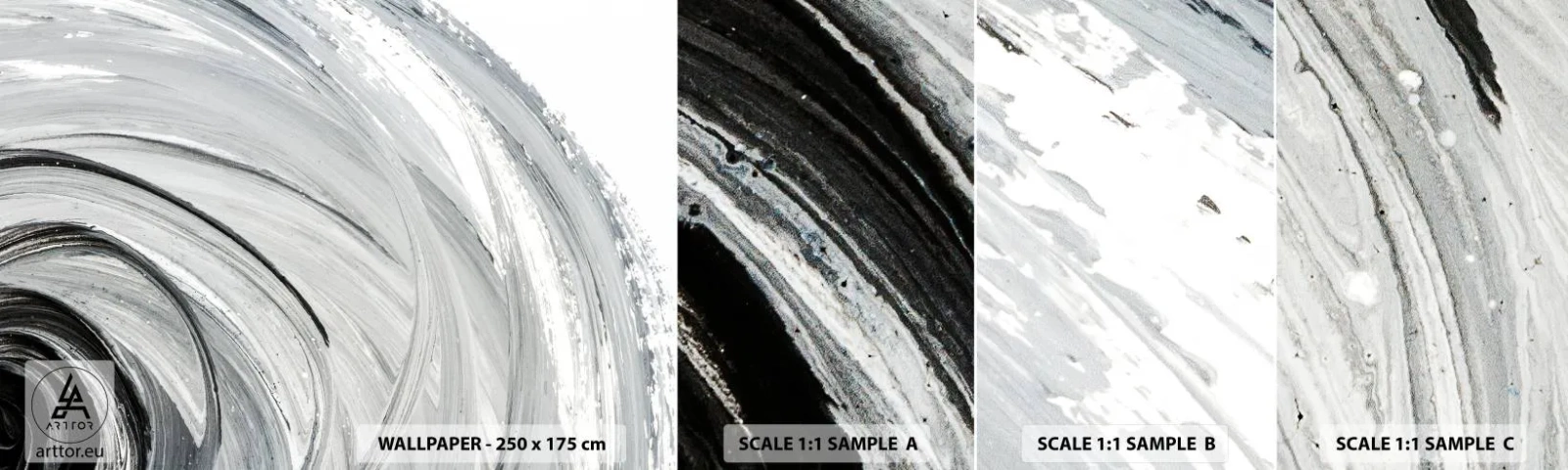 Amostra de Papel de Parede Standard Eco - Composição orbital - Minimalista, Pedaço, Pintar - 100x30 cm