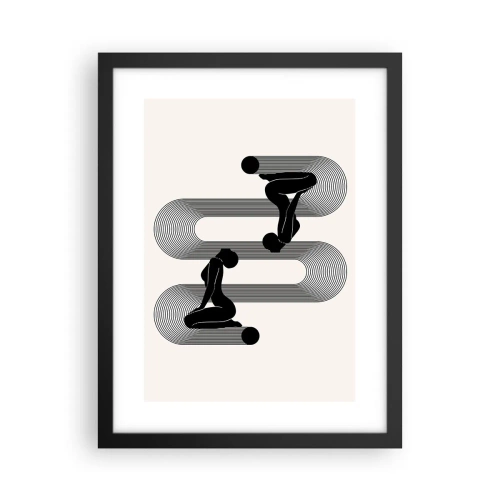 Pôster com moldura preta - Simetria sensual - 30x40 cm