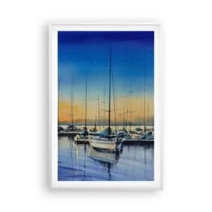 Pôster em moldura branca - Fim de um bom dia - 61x91 cm