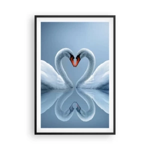 Pôster com moldura preta - Hora do amor - 61x91 cm