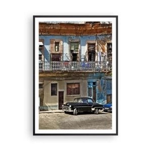 Pôster com moldura preta - Vibrações de Havana - 70x100 cm