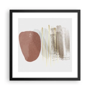 Pôster com moldura preta - Colunata abstrata - 40x40 cm