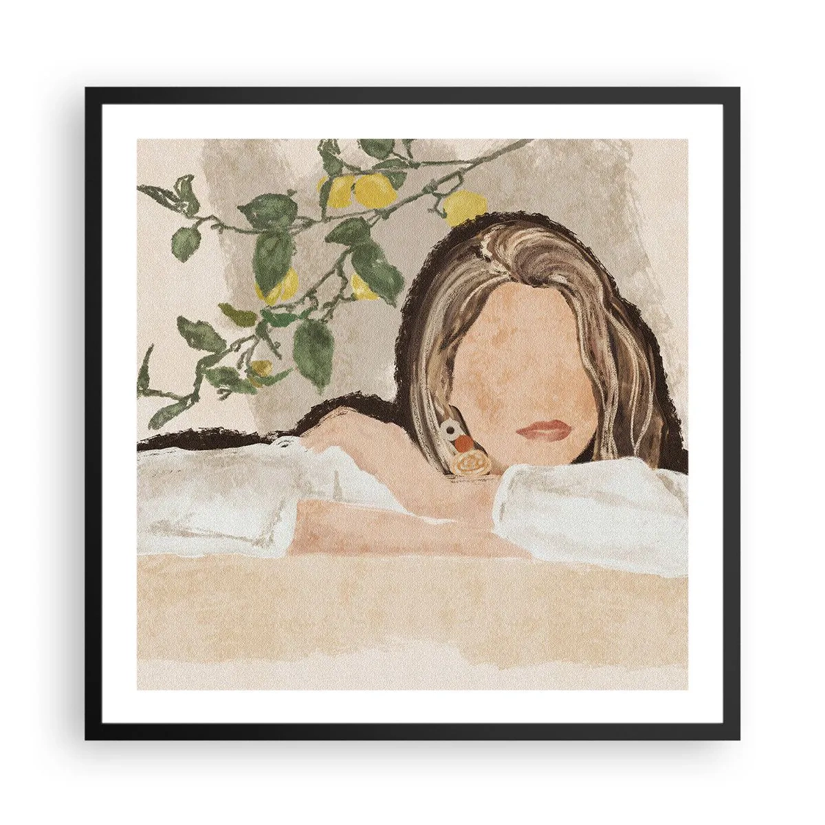 Pôster com moldura preta - Beleza do sul - 60x60 cm