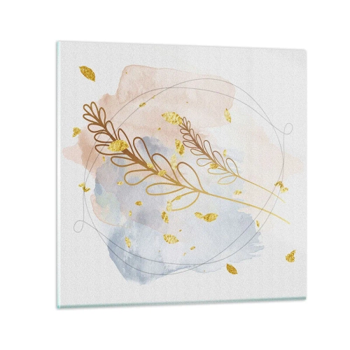 Quadro em vidro - Explosão dourada - 70x70 cm