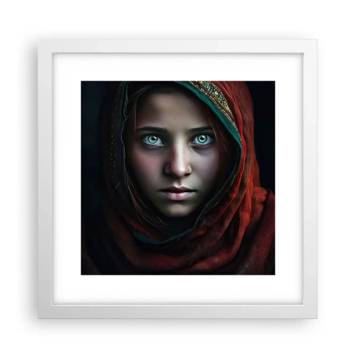 Pôster em moldura branca - Princesa oriental - 30x30 cm