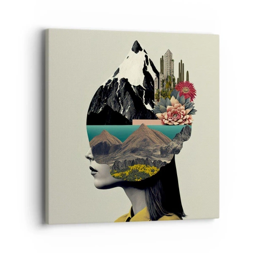 Quadro em tela - Mulher – sempre um mistério - 40x40 cm